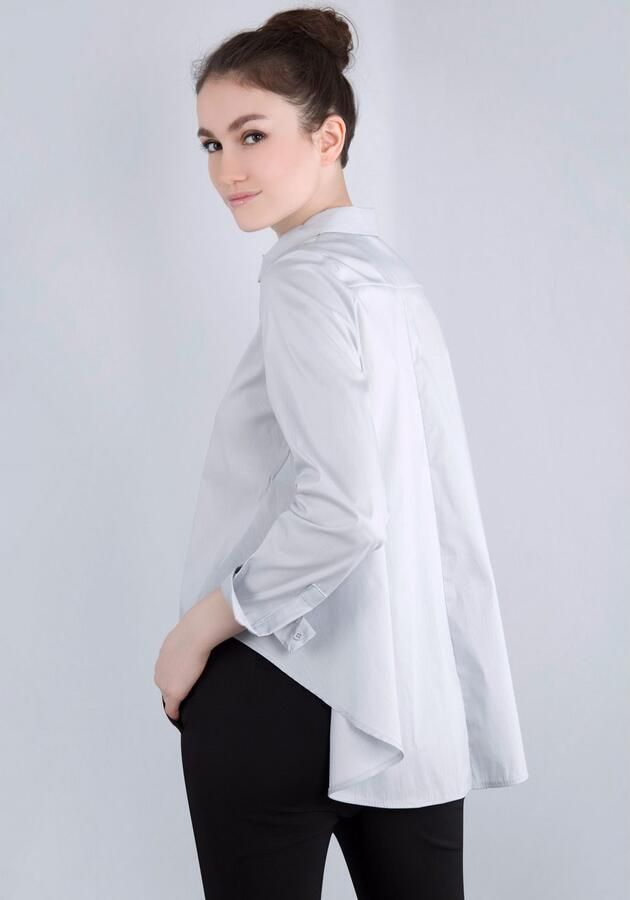 IMPERIAL Klassieke blouse IMP-C ED4BBE klokkend model met boogzoom - Foto 5