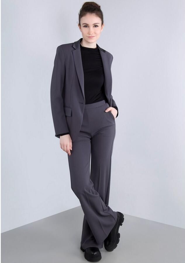 IMPERIAL Lange blazer met satijnen details en stretch