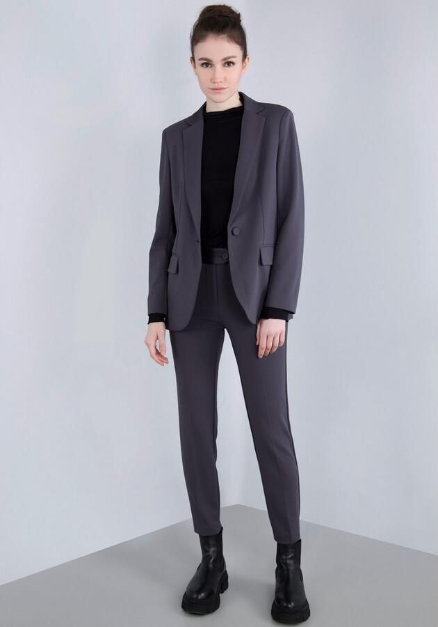 IMPERIAL Lange blazer met satijnen details en stretch - Foto 14