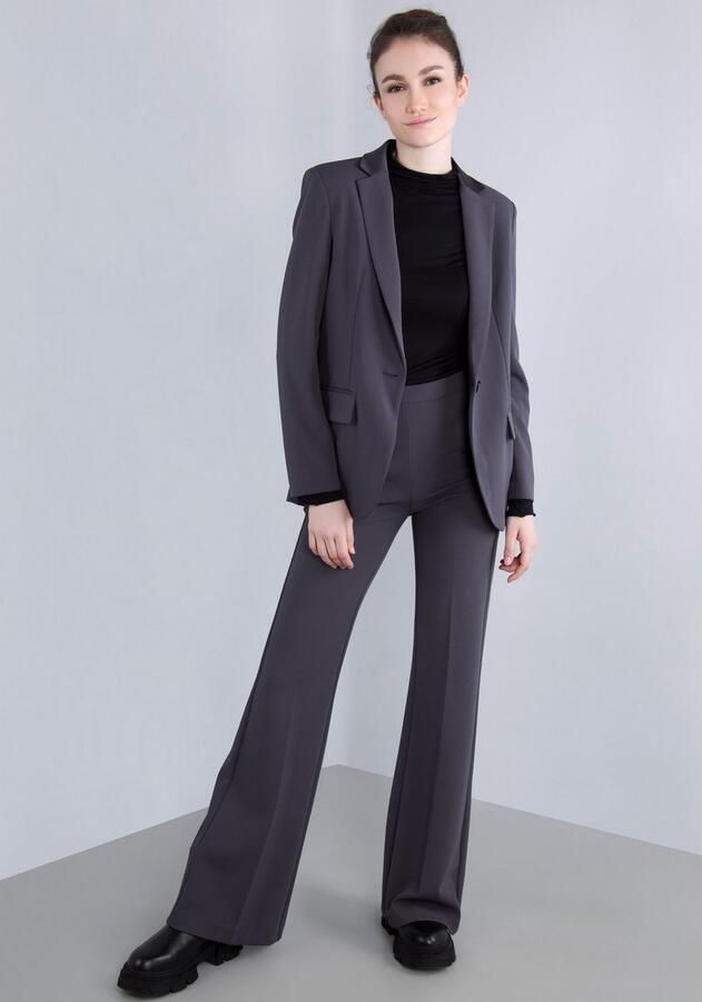 IMPERIAL Lange blazer met satijnen details en stretch - Foto 3