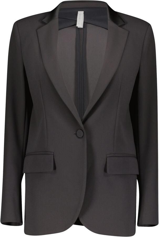 IMPERIAL Lange blazer met satijnen details en stretch - Foto 18