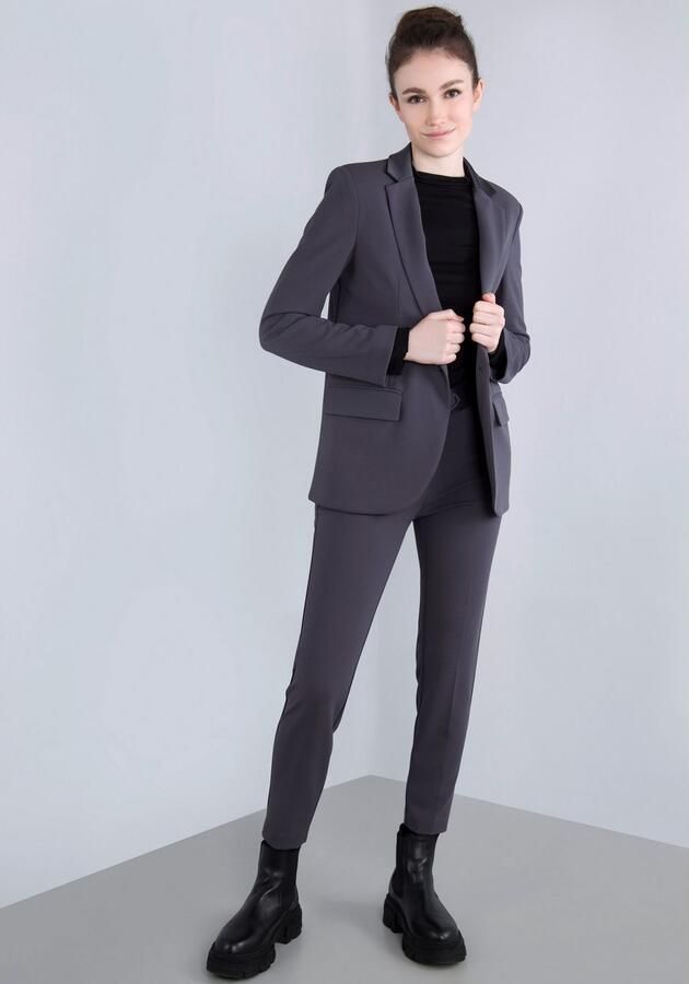 IMPERIAL Lange blazer met satijnen details en stretch - Foto 17