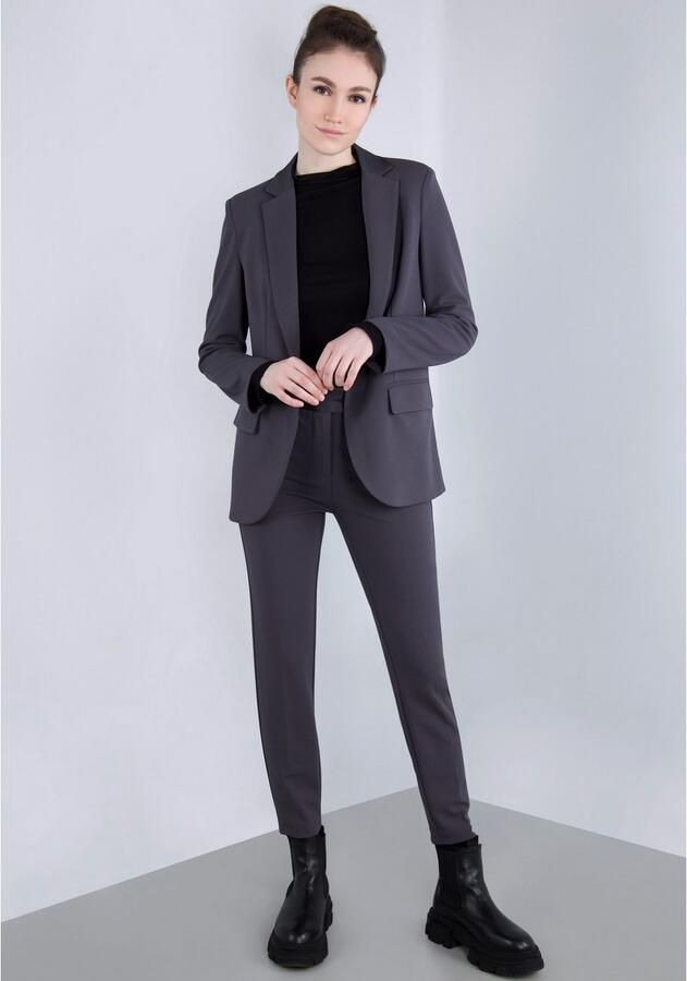 IMPERIAL Lange blazer met satijnen details en stretch - Foto 7