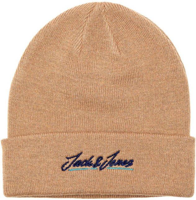 JACK & JONES muts JACTONS met logo beige