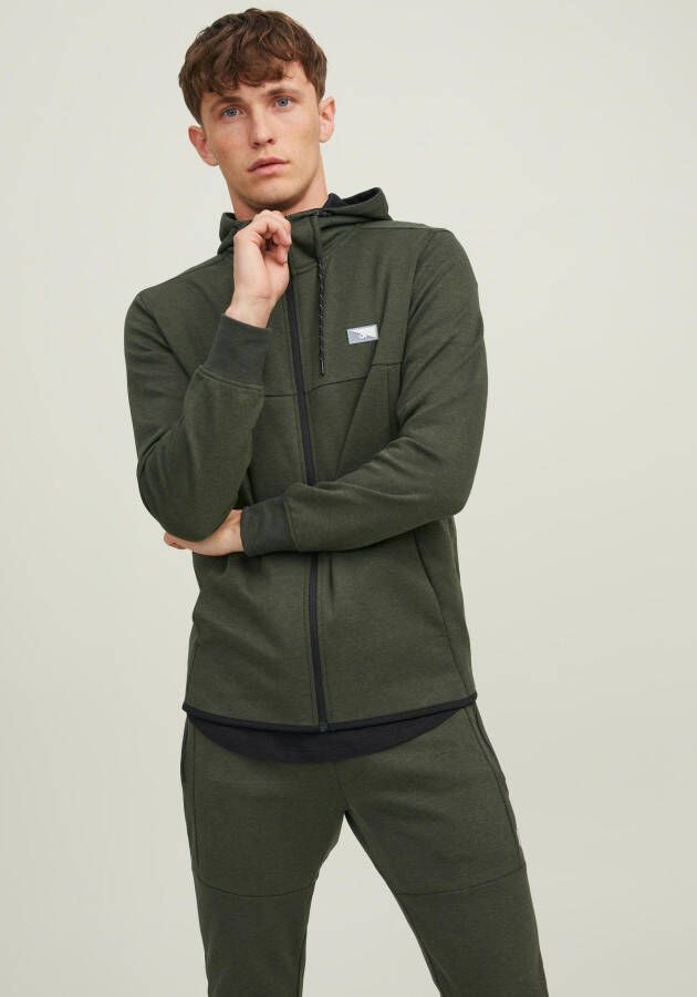 Jack & jones Jackenjones Originals Jcoair Sweat Zip Hood Noos. Forest Night Melange | Freewear Groen Heren