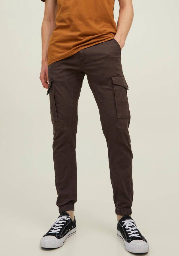 JACK & JONES PANTS STUDIO tapered fit broek JPSTPAUL JJFLAKE mulch