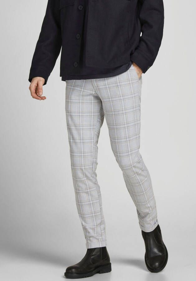 JACK & JONES PANTS STUDIO geruite slim fit chino JPSTMARCO JJCONNOR doe