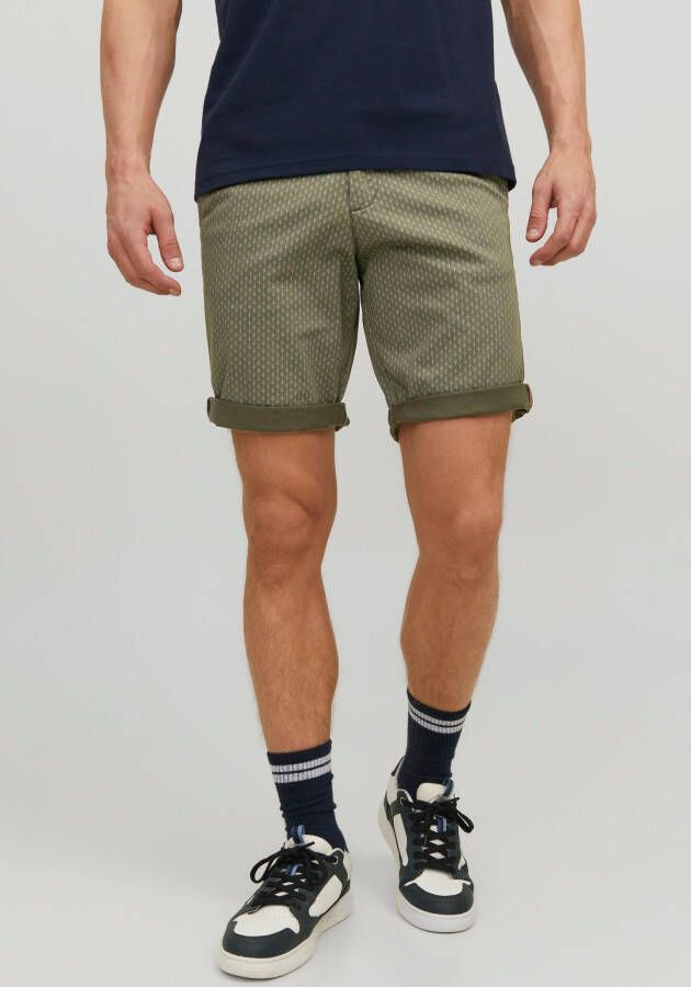 JACK & JONES PANTS STUDIO regular fit short JPSTBOWIE met all over print forest night