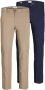 JACK & JONES PANTS STUDIO slim fit broek JJIMARCO JJDAVE beige donkerblauw (set van 2) - Thumbnail 2