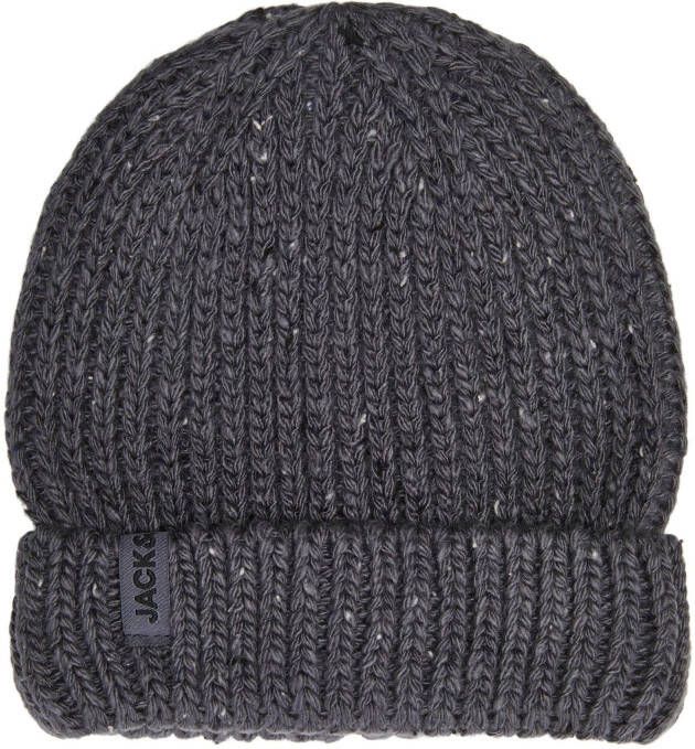 JACK & JONES muts JACCLIFF gemeleerd antraciet