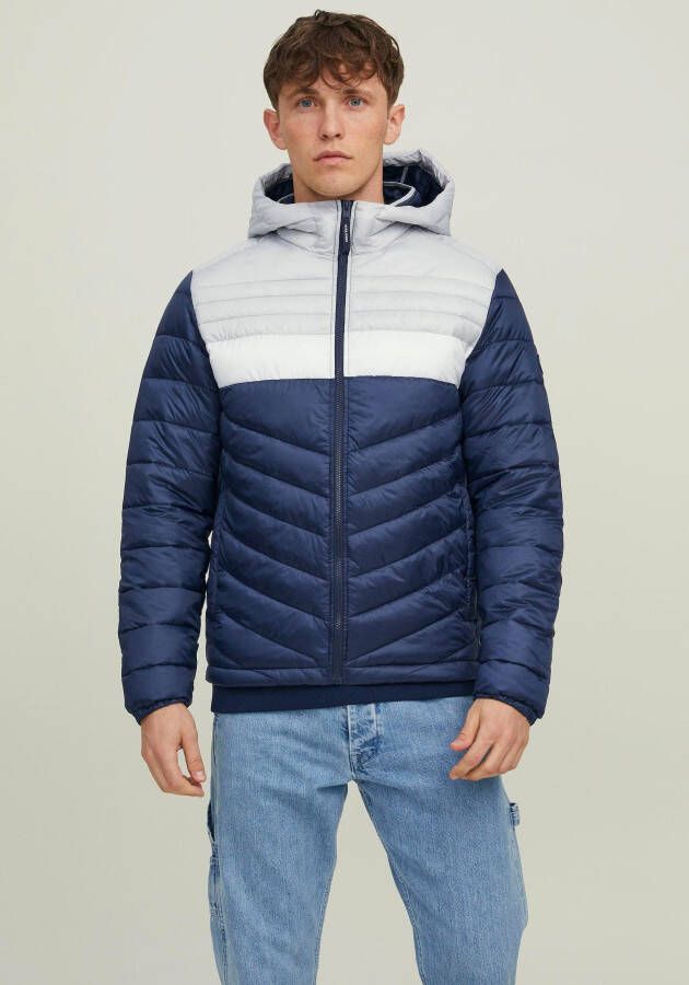 JACK & JONES ESSENTIALS gewatteerde jas JJEHERO PUFFER navy blazer