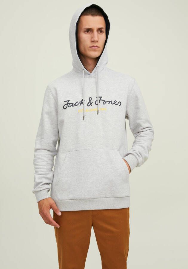 Jack & jones Comfortabele hoodie met verstelbare capuchon Gray Heren