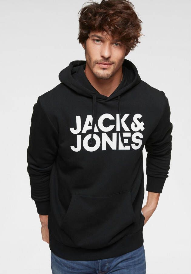 Jack & jones Comfortabele en stijlvolle hoodie Black Heren