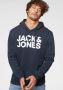 JACK & JONES ESSENTIALS hoodie JJECORP met logo marine wit - Thumbnail 3