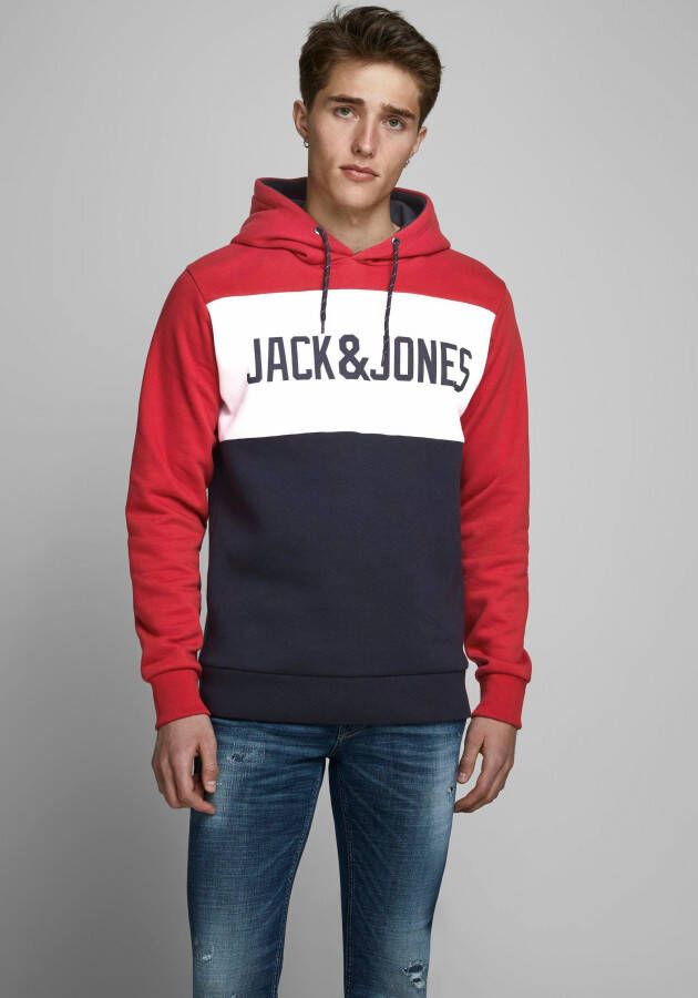 Jack & Jones Hoodie JJELOGO LOGO BLOCKIN LOGO BLOCKIN SWEAT HOOD