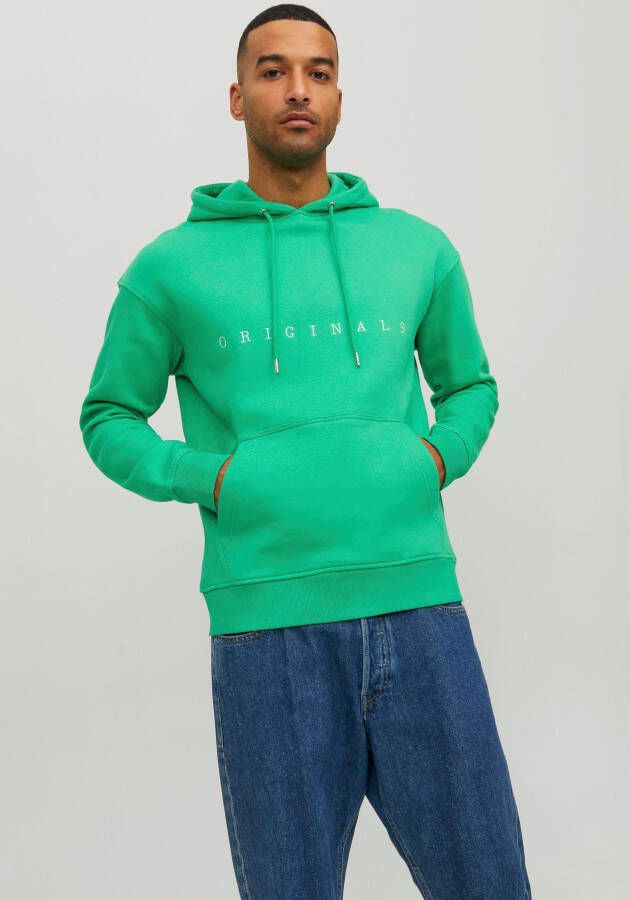 JACK & JONES ORIGINALS hoodie JORCOPENHAGEN met printopdruk island green