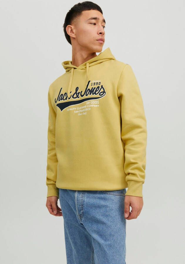 Jack & jones Logo Hoodie Sweatshirt Yellow Heren