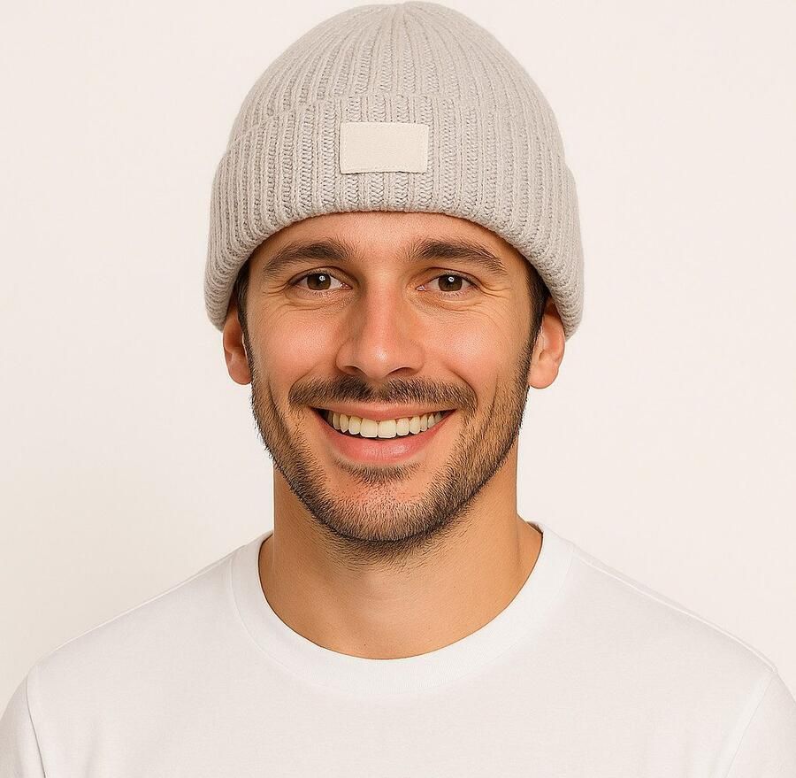 Jack & Jones Beanie JACHAKKAI – Gebreide muts met hoog katoengehalte riblook