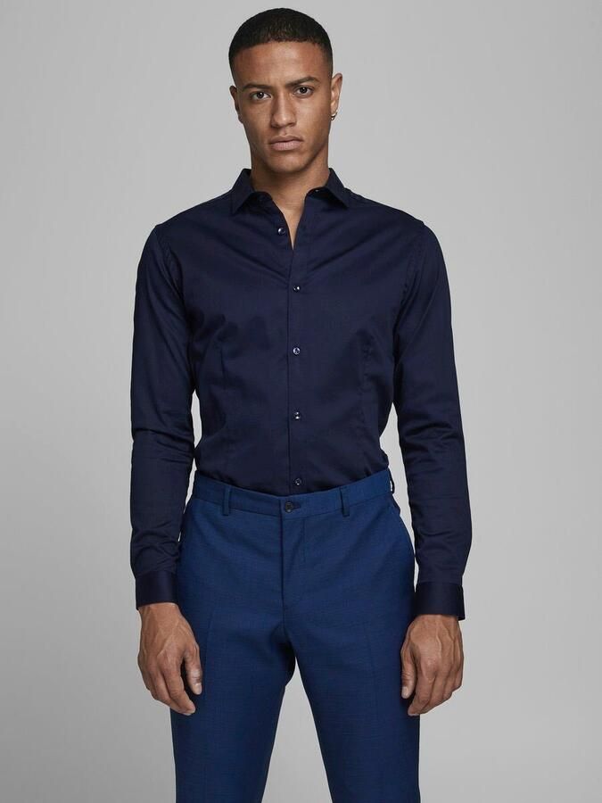 Jack & jones Overhemd Lange Mouw Jack & Jones 12097662 JJPRPARMA SHIRT L S NOOS NAVY BLAZER SUPER SLIM - Foto 5