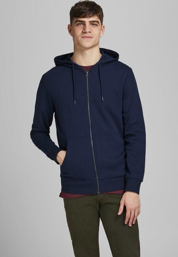 Jack & Jones Capuchonsweatvest JJEBASIC Hoodie met ribboorden en aangenaam draagcomfort - Foto 11