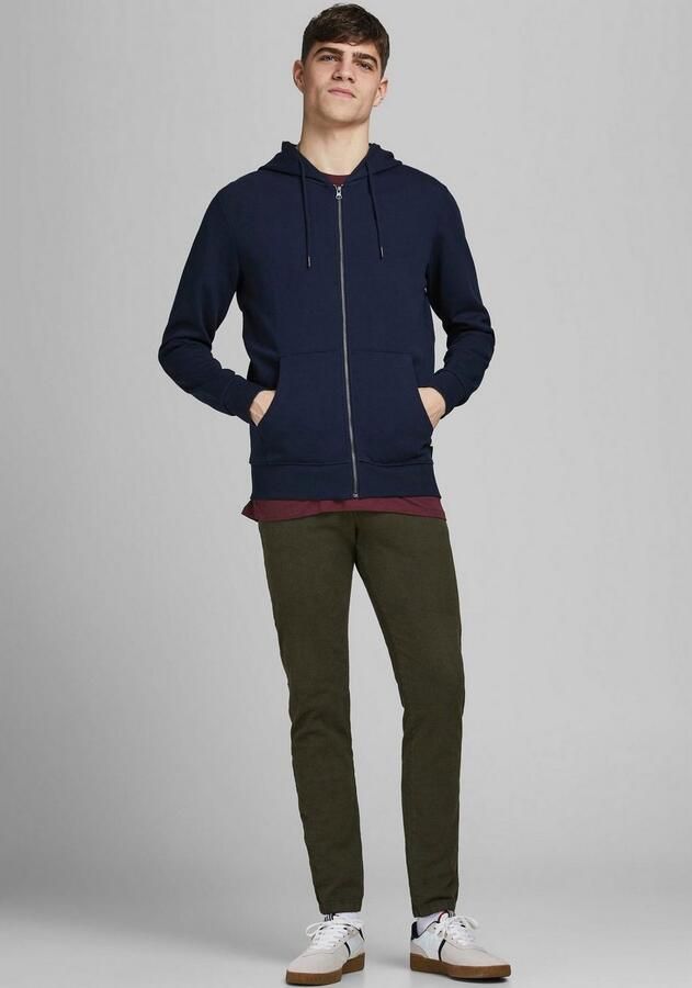 Jack & Jones Capuchonsweatvest JJEBASIC Hoodie met ribboorden en aangenaam draagcomfort - Foto 9