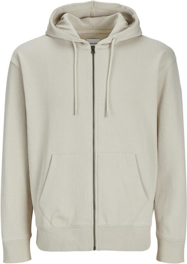 Jack & Jones Capuchonsweatvest JJECHARGE Hoodie met ribboorden en praktische zakken