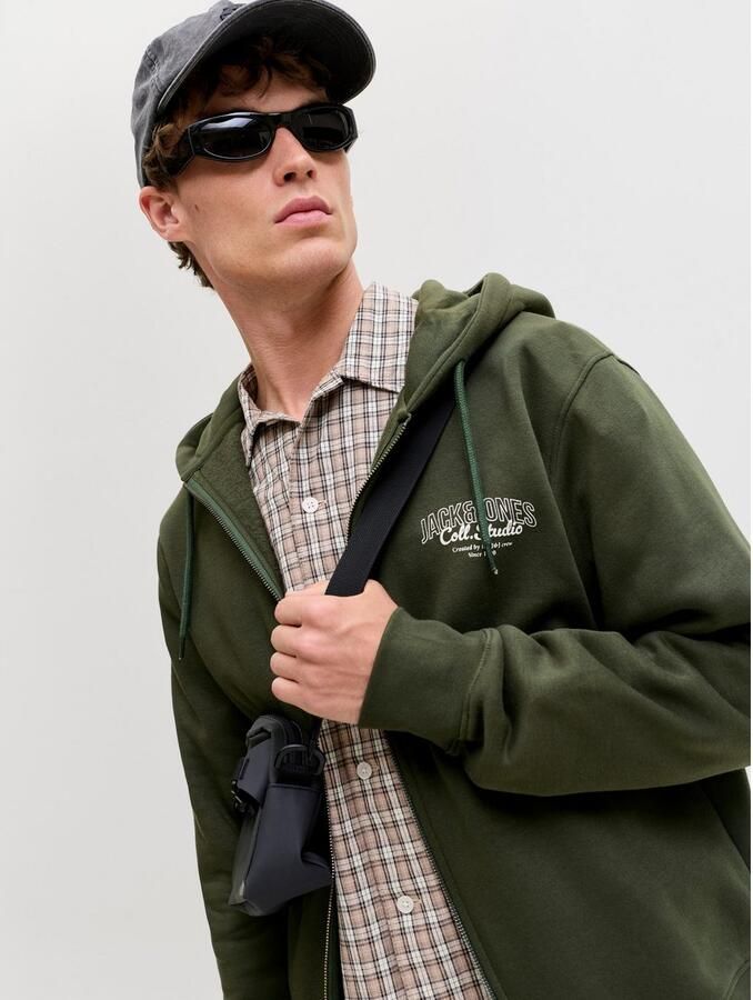 Jack & jones Sweatjack met capuchon en labelprint model 'MAKOTO' - Foto 2