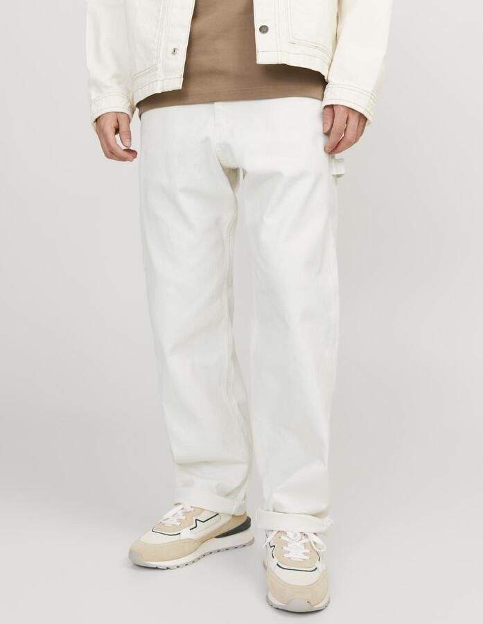 JACK & JONES PANTS STUDIO loose fit cargo broek JPSTEDDIE JJCARPENTER wit