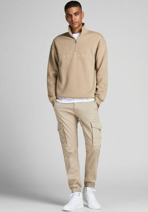 JACK & JONES PANTS STUDIO slim fit cargo broek JPSTPAUL FLAKE beige - Foto 7