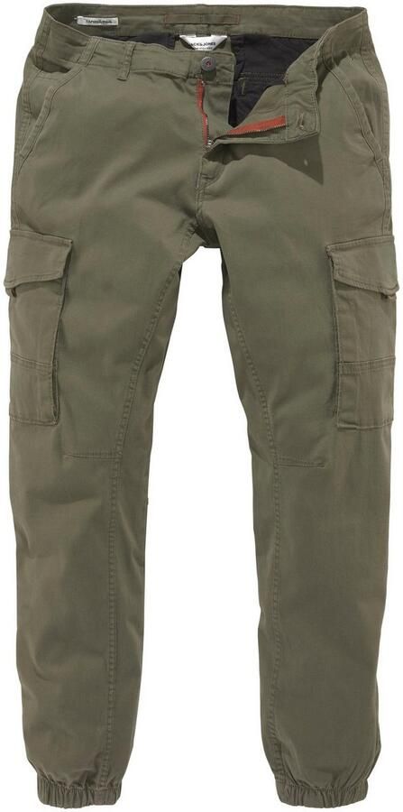Jack & jones Groene effen broek met ritssluiting en knoopsluiting Green Heren - Foto 12