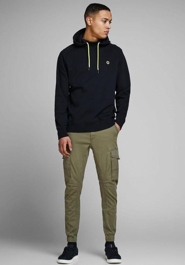 Jack & jones Groene effen broek met ritssluiting en knoopsluiting Green Heren - Foto 8