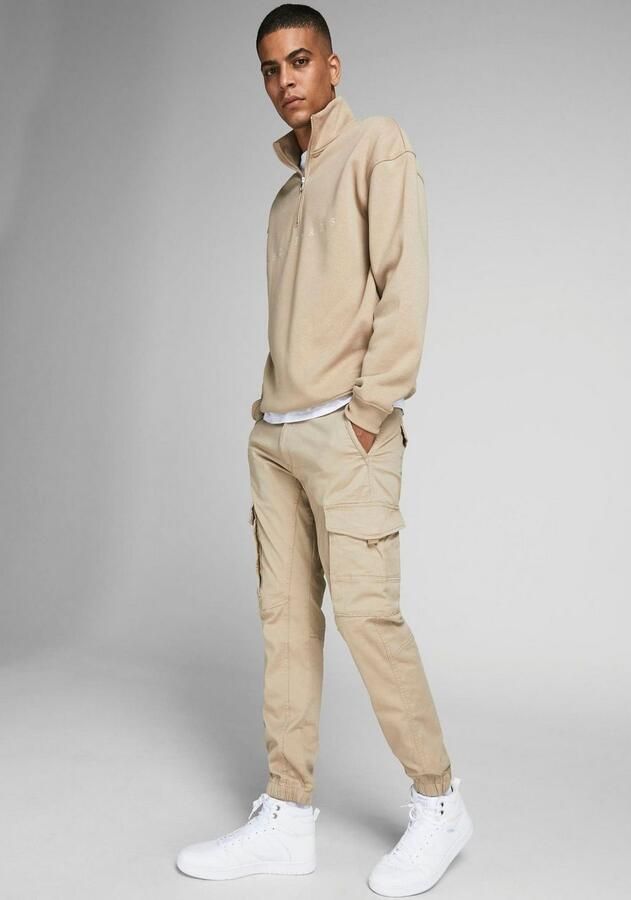 JACK & JONES PANTS STUDIO slim fit cargo broek JPSTPAUL FLAKE beige - Foto 6