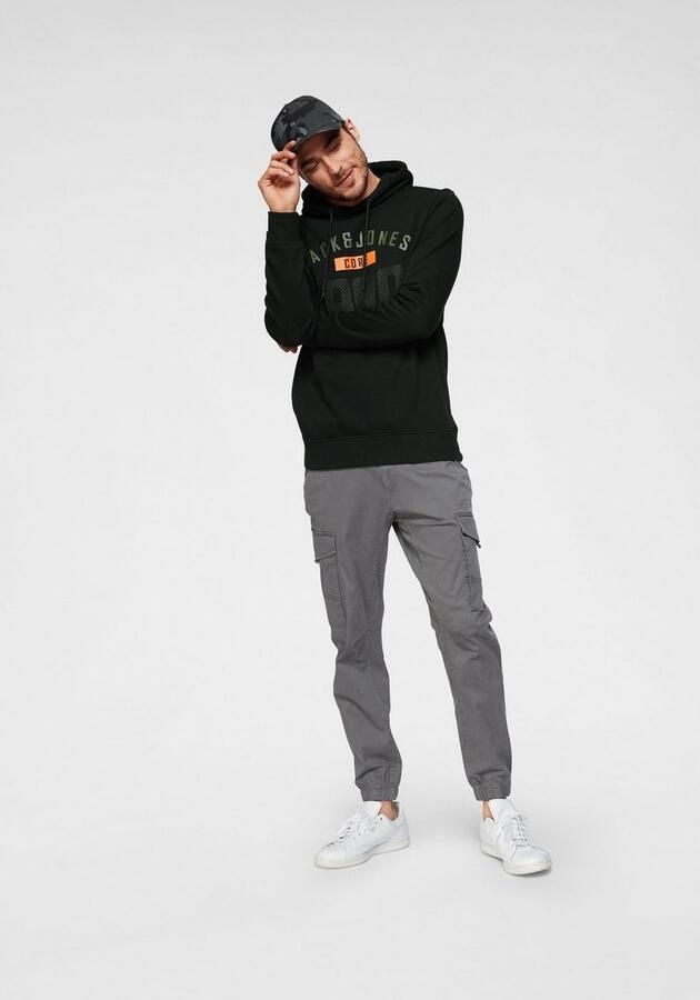 JACK & JONES JEANS INTELLIGENCE regular fit cargobroek JJIPAUL JJFLAKE asphalt - Foto 6