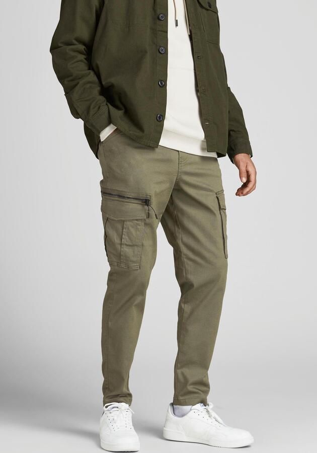 JACK & JONES JEANS INTELLIGENCE tapered fit cargobroek JJIACE JJDEX groen - Foto 4