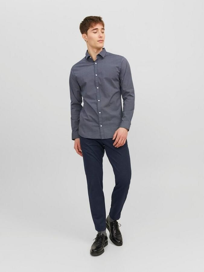 JACK & JONES PANTS STUDIO slim fit chino JPSTMARCO van gerecycled polyester donkerblauw - Foto 12