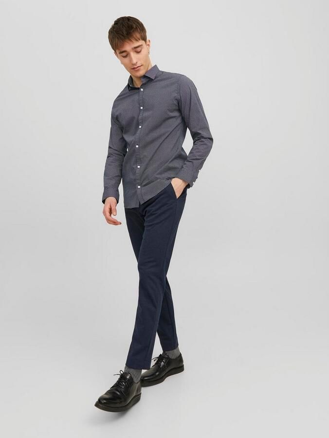 JACK & JONES PANTS STUDIO slim fit chino JPSTMARCO van gerecycled polyester donkerblauw - Foto 13