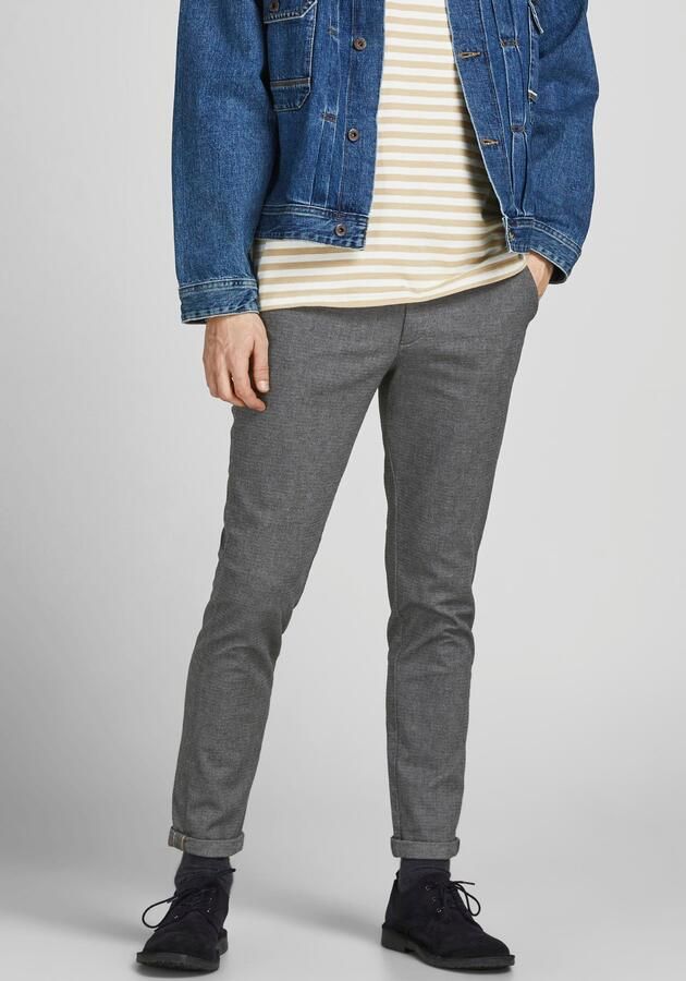 JACK & JONES PANTS STUDIO gemêleerde slim fit broek JPSTMARCO drizzle - Foto 9