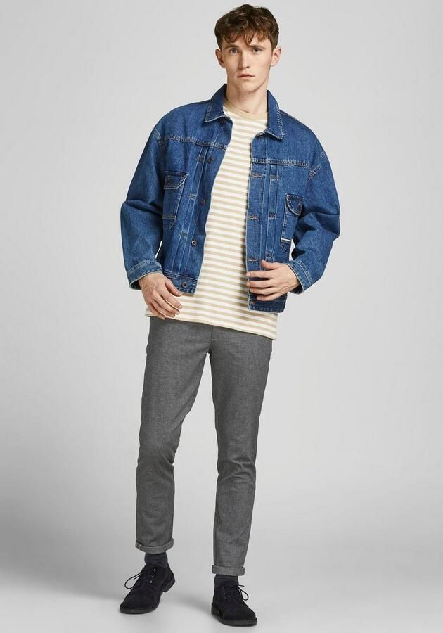 JACK & JONES PANTS STUDIO gemêleerde slim fit broek JPSTMARCO drizzle - Foto 6