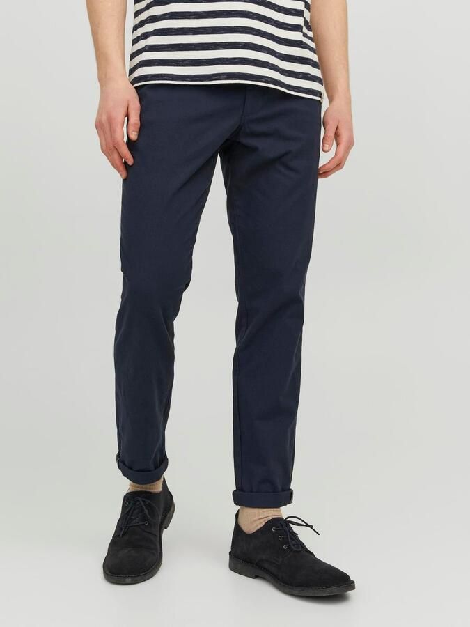 JACK & JONES PANTS STUDIO slim fit chino JPSTMARCO donkerblauw