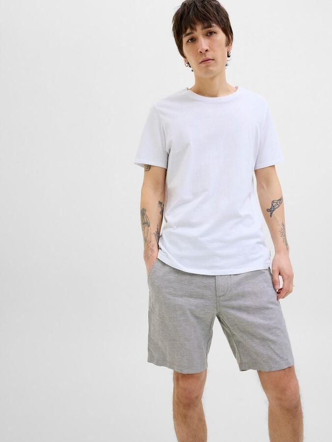 JACK & JONES PANTS STUDIO linnen regular chino short JPSTACE grijsgroen - Foto 4