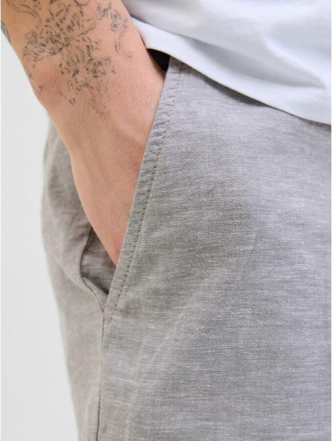 JACK & JONES PANTS STUDIO linnen regular chino short JPSTACE grijsgroen - Foto 3