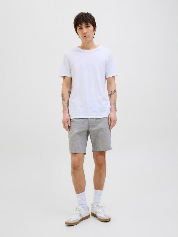 JACK & JONES PANTS STUDIO linnen regular chino short JPSTACE grijsgroen - Foto 5