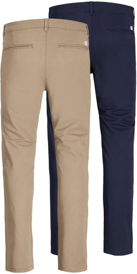 JACK & JONES PANTS STUDIO slim fit broek JJIMARCO JJDAVE beige donkerblauw (set van 2) - Foto 10