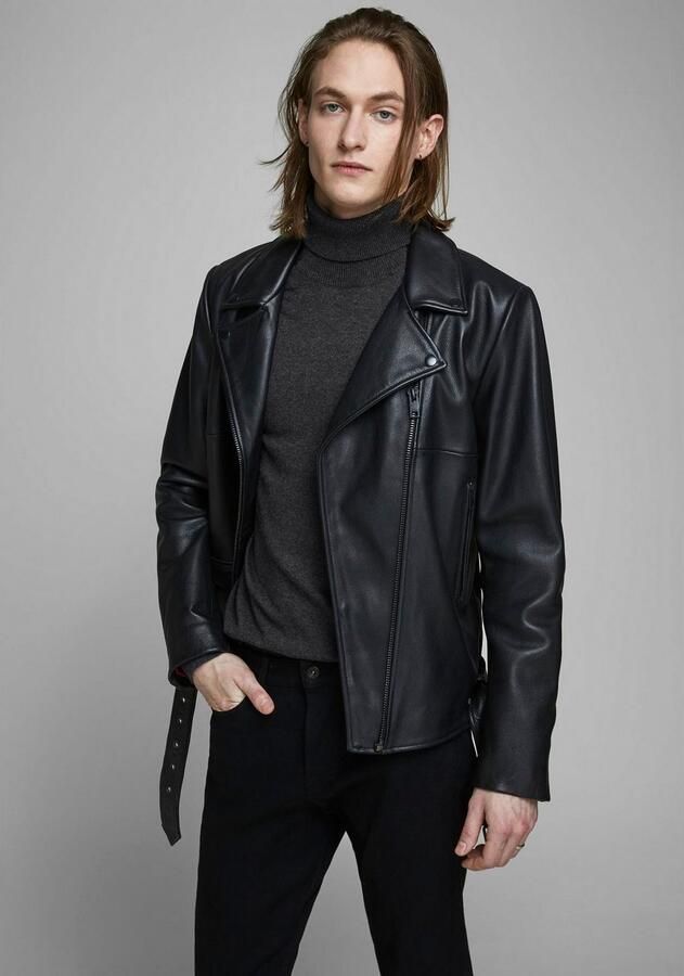 JACK & JONES ESSENTIALS fijngebreide coltrui JJEEMIL Dark Grey Melange - Foto 6