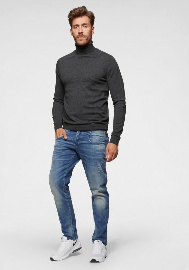 JACK & JONES ESSENTIALS fijngebreide coltrui JJEEMIL Dark Grey Melange - Foto 10