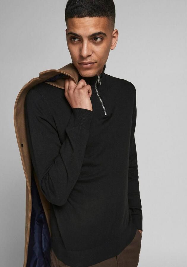 Jack & Jones Gebreide trui EMIL KNIT HALF ZIP met korte ritssluiting in troyer-look - Foto 6