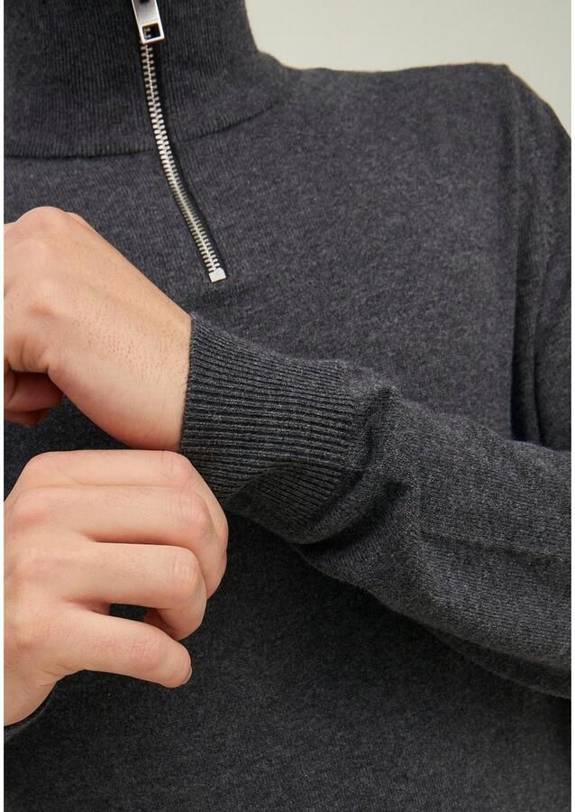 Jack & Jones Gebreide trui EMIL KNIT HALF ZIP met korte ritssluiting in troyer-look - Foto 3
