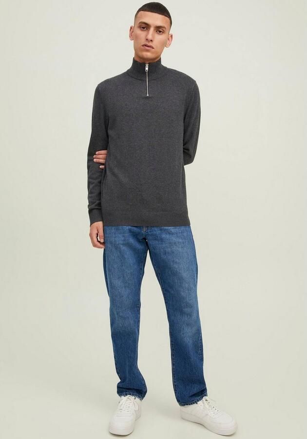 Jack & Jones Gebreide trui EMIL KNIT HALF ZIP met korte ritssluiting in troyer-look - Foto 6
