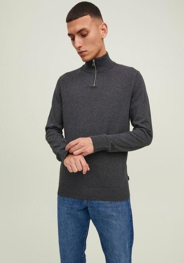 Jack & Jones Gebreide trui EMIL KNIT HALF ZIP met korte ritssluiting in troyer-look - Foto 8