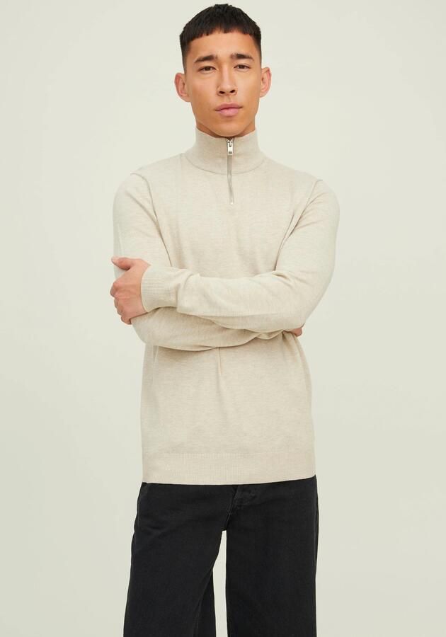Jack & Jones Gebreide trui EMIL KNIT HALF ZIP met korte ritssluiting in troyer-look - Foto 3